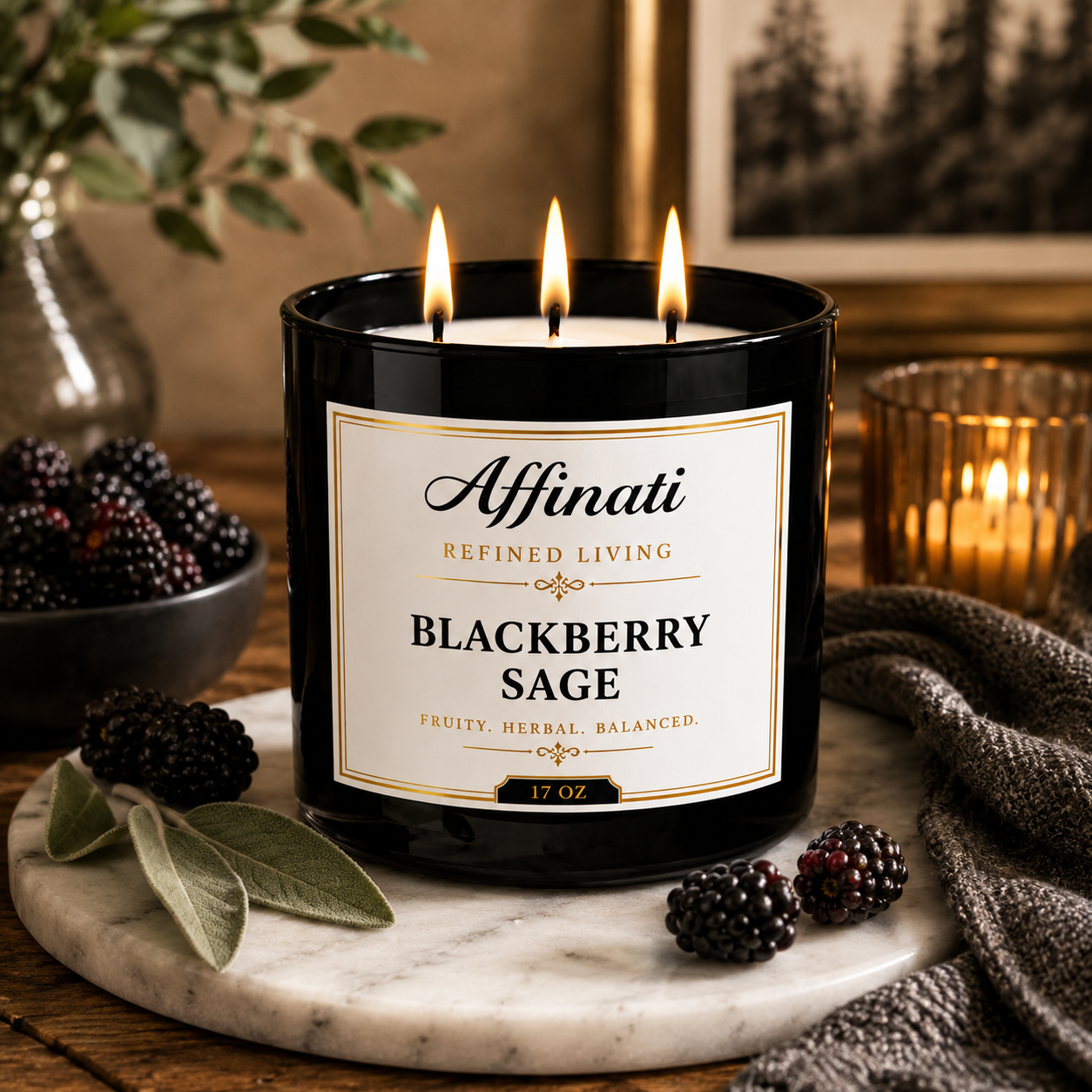 Blackberry Sage 3-Wick Candle