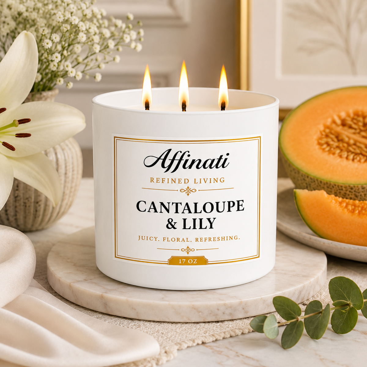 Cantaloupe & Lily 3-Wick Candle