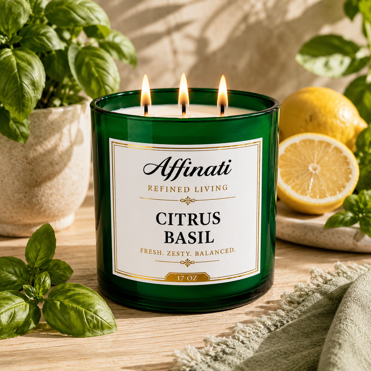 Citrus Basil 3-Wick Candle