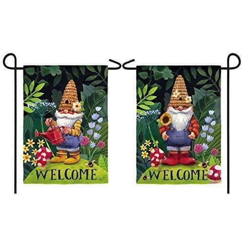 Garden Gnomes Garden Flag 2 Sided Welcome