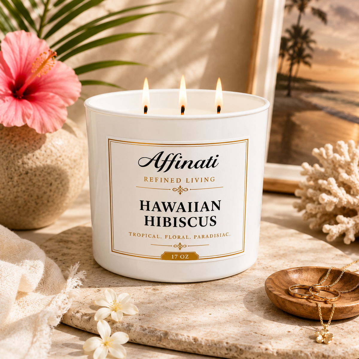 Hawaiian Hibiscus 3-Wick Candle