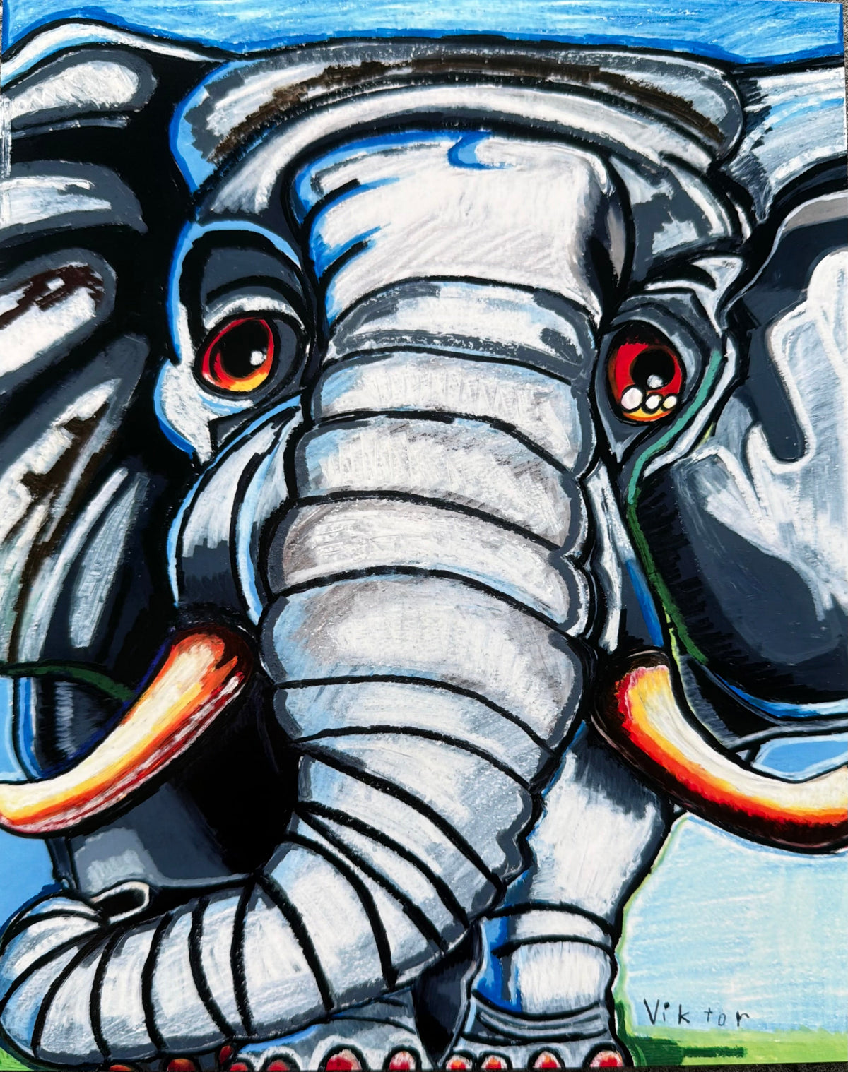 Azure Elephant - Art Prints