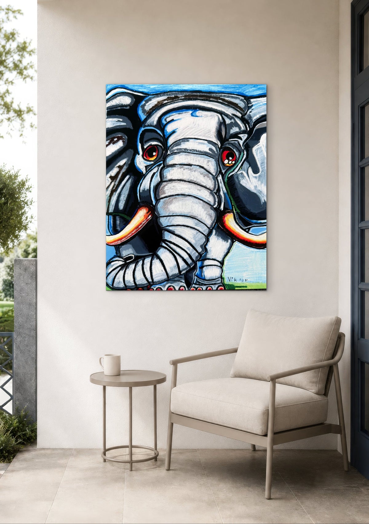 Azure Elephant - Art Prints