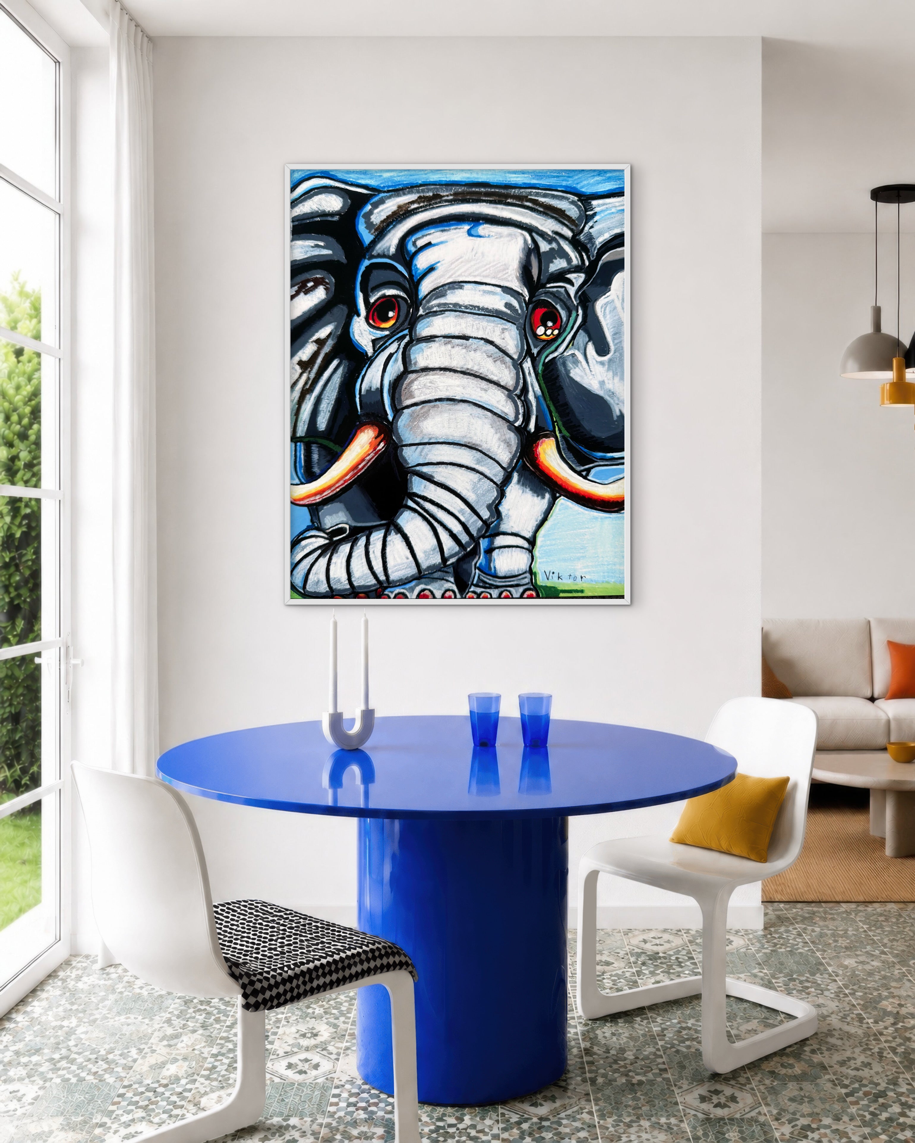 Azure Elephant - Art Prints