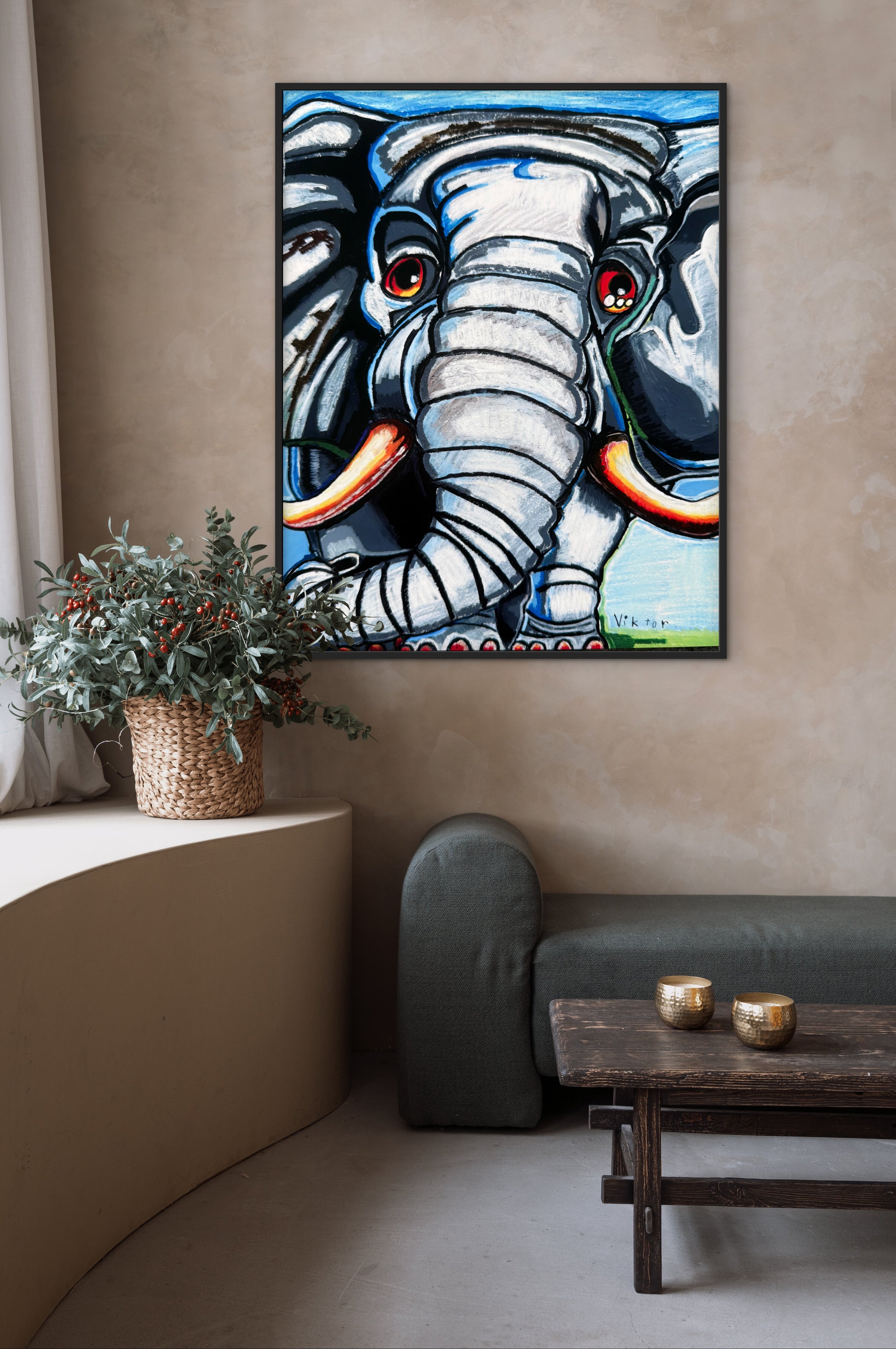 Azure Elephant - Art Prints