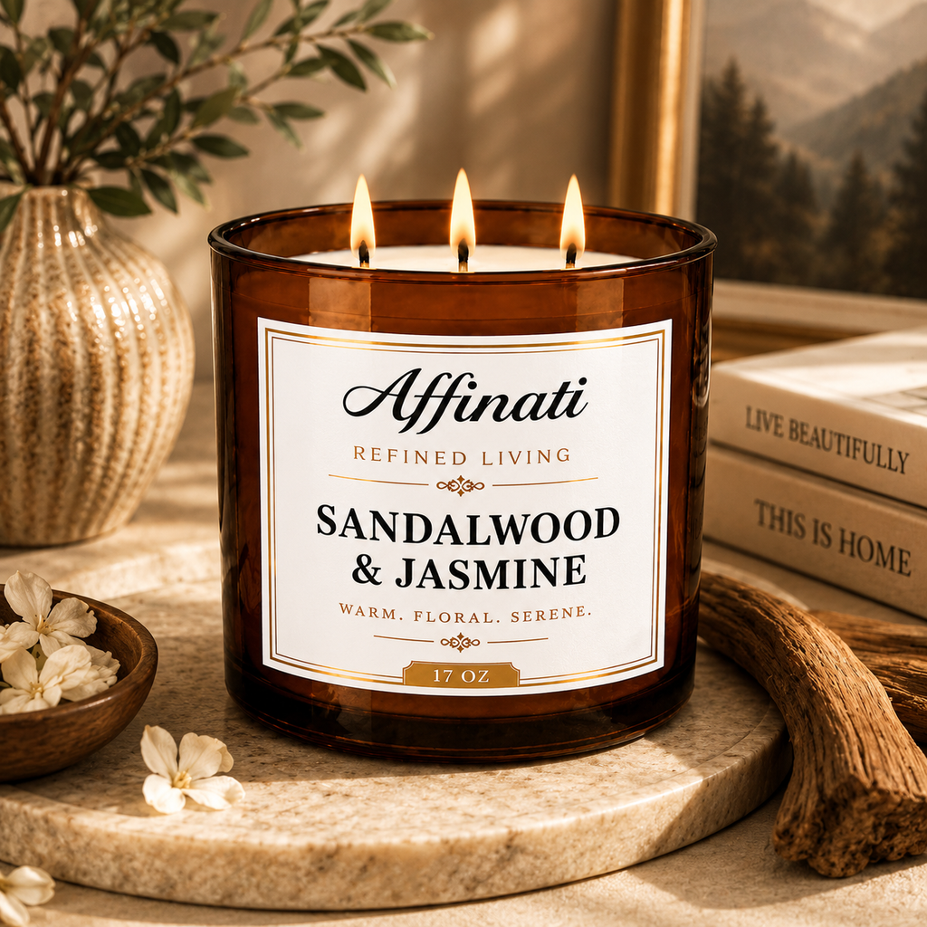 Sandalwood & Jasmine 3-Wick Candle