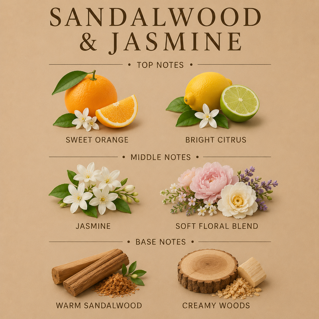 Sandalwood & Jasmine 3-Wick Candle