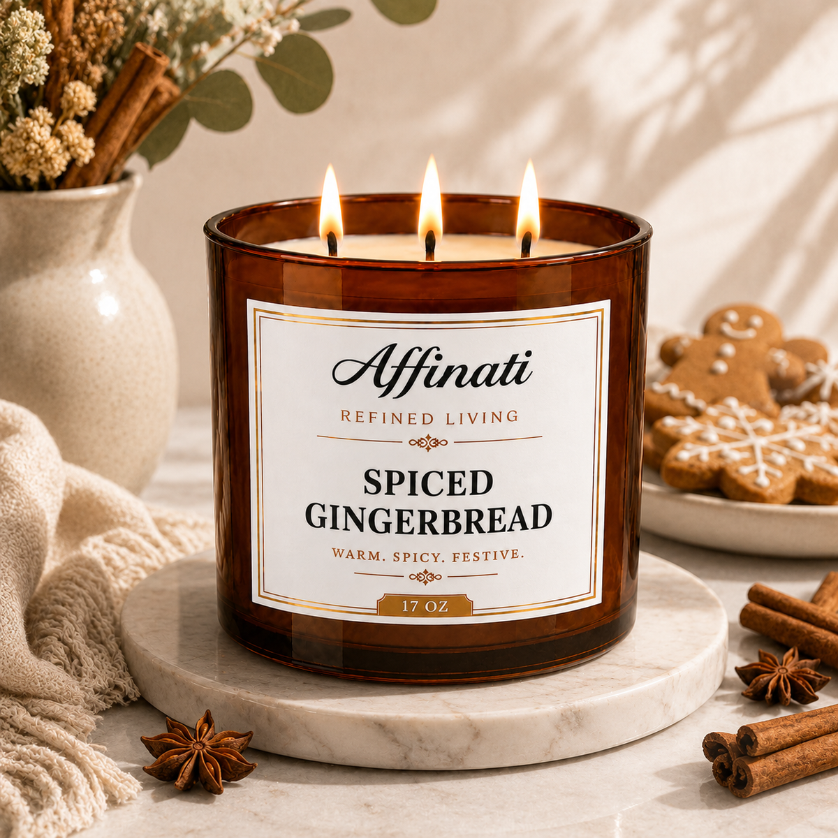 Spiced Gingerbread 3-Wick Candle