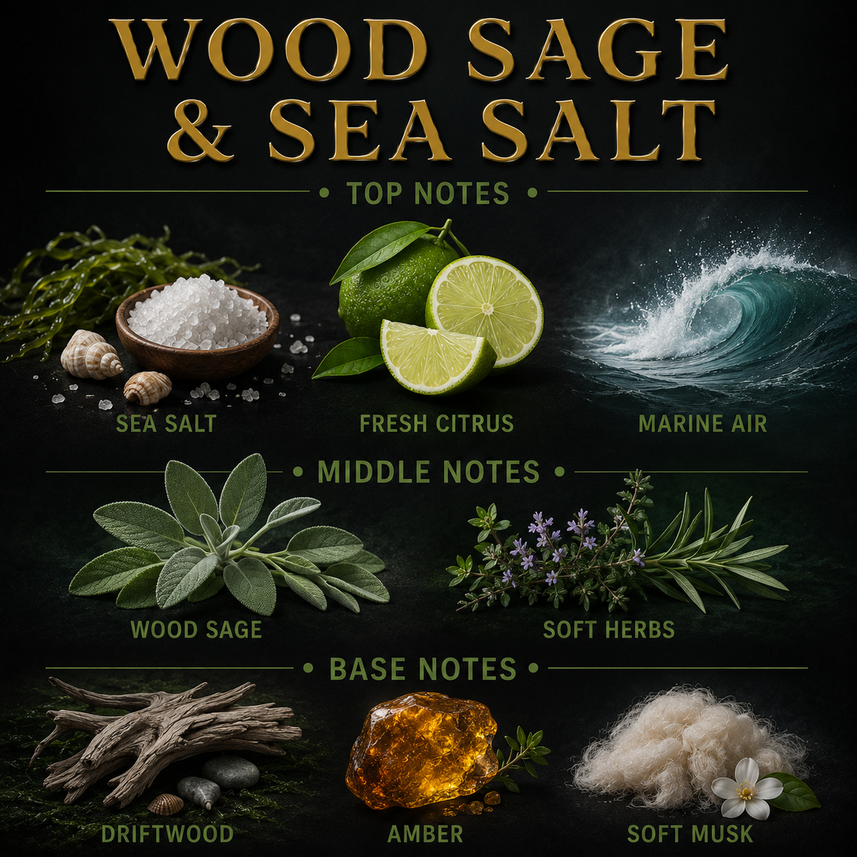 Wood Sage & Sea Salt 3-Wick Candle